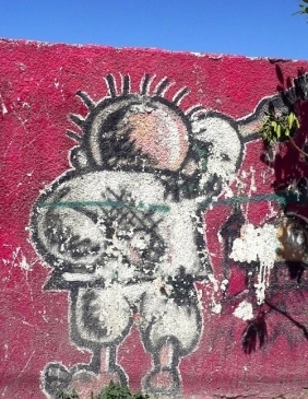 Graffiti in Ramallah showing “Handhala”
